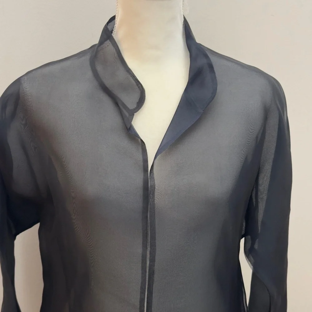Unique Sheer Silk Dressy Jacket Topper. Size M